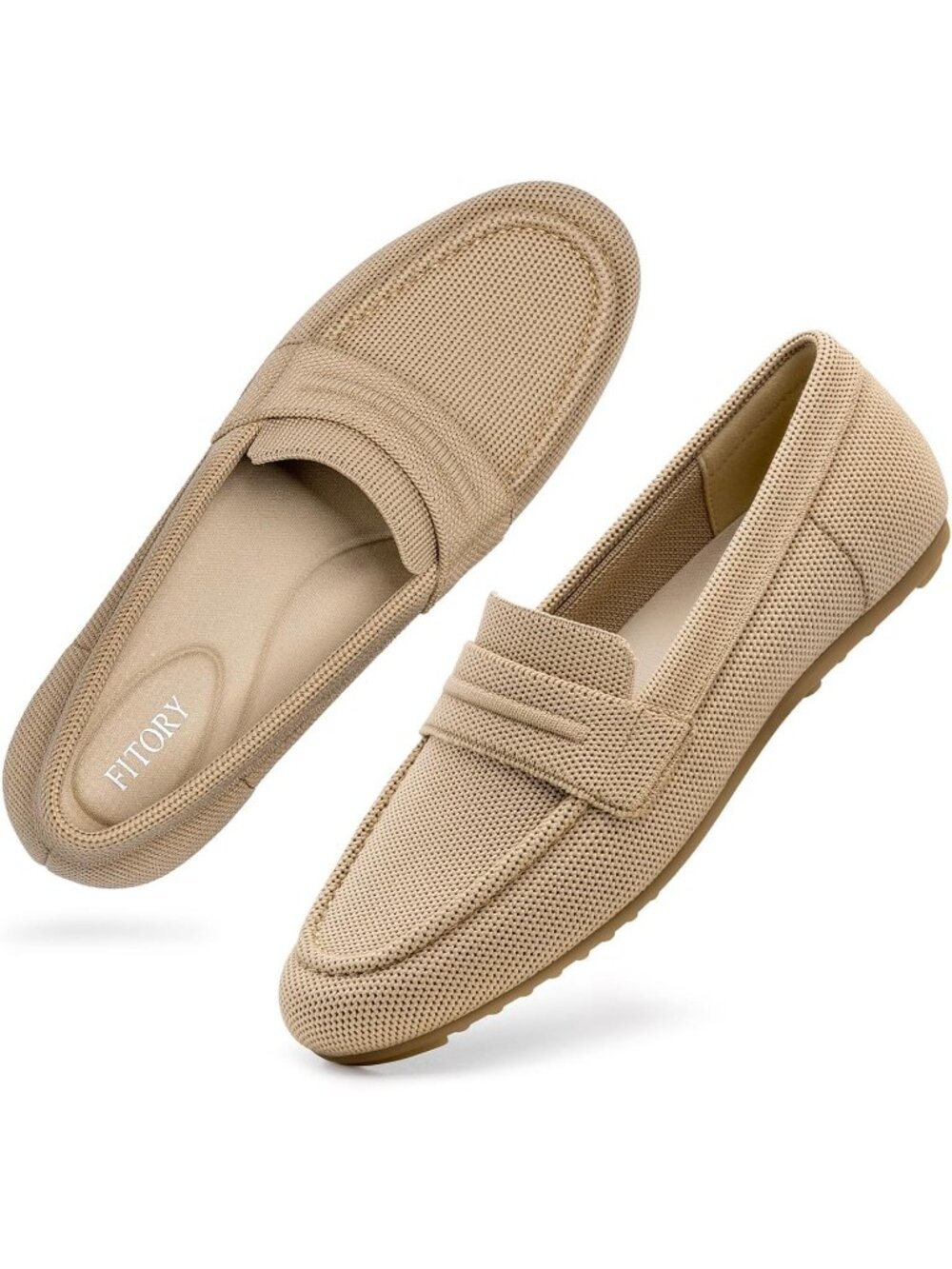 🆕Women's Camel Business Casual Loafers Slip On Dressy Work Driving Flats